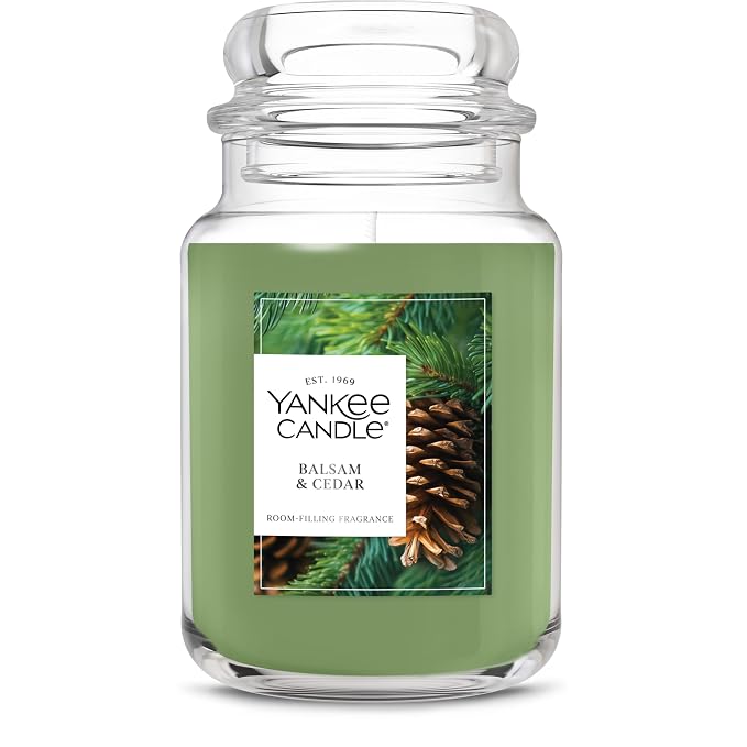 Balsam & Cedar, Scented Candle, 22oz Large Jar with up to 150 Hour Burn Time, Giftable, product image