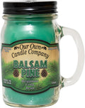 Balsam Pine Scented Mason Jar Candle – 13 oz, Long Lasting 100 Hour Burn, Soy Blend with Lead-Free Wick, product image