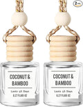 Bamboo and Coconut Hanging Car Air Freshener – Long Lasting Essential Oil Diffuser for Car, Closet, product image