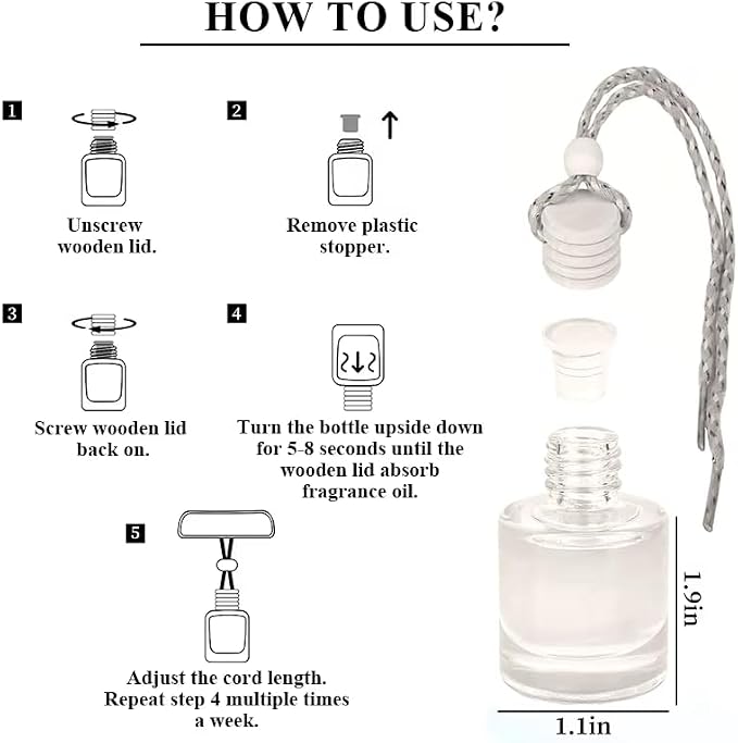 Bamboo and Coconut Hanging Car Air Freshener – Long Lasting Essential Oil Diffuser for Car, Closet, alternate product view 6