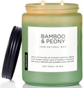 Bamboo Peony Spring Large Candles for Home Scented 19.4oz 110 Hour Long Lasting Burn Natural Organic Soy Candle Gifts for