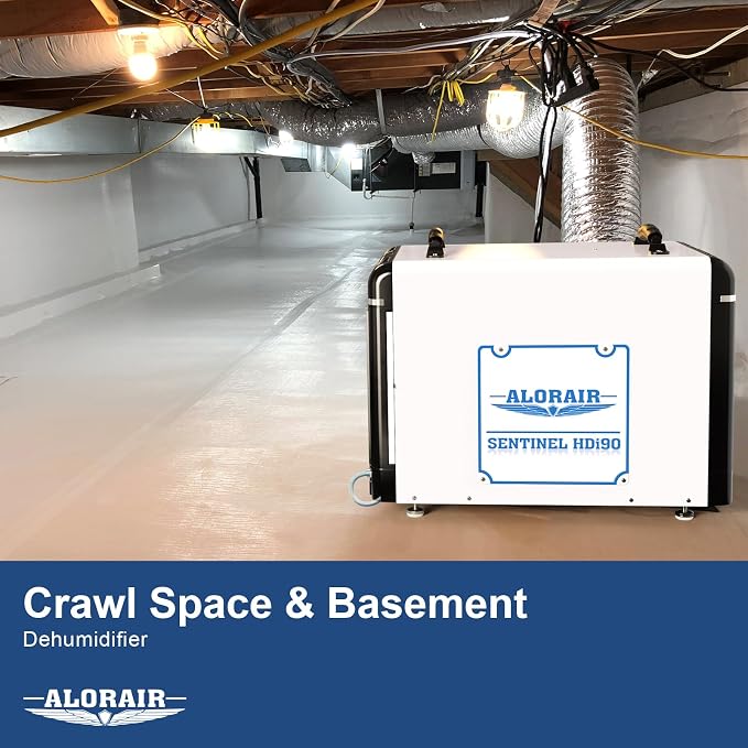 Basement/Crawlspace Dehumidifiers 198 PPD (Saturation), 90 Pints (AHAM), 5 Years Limited Warranty, Condensate Pump, alternate