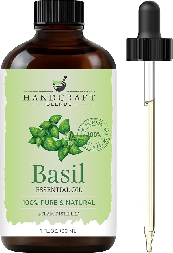 Basil Essential Oil – 1 Fl Oz – 100% Pure and Natural – Premium Grade Essential Oil for Diffuser and Aromatherapy, Skin