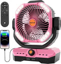 Battery Powered Fan Powerful Airflow Battery Operated Air Circulator Fan for Bedroom,Quiet & 360°Auto Oscillating