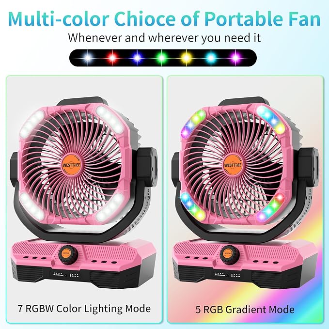 Battery Powered Fan Powerful Airflow Battery Operated Air Circulator Fan for Bedroom,Quiet & 360°Auto Oscillating