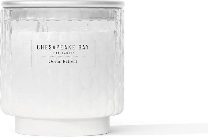 Bay, 11oz Ocean Retreat Scented Candle, Mood Evoking Fragrance, Textured Sea Glass-Inspired Jar, Premium Soy