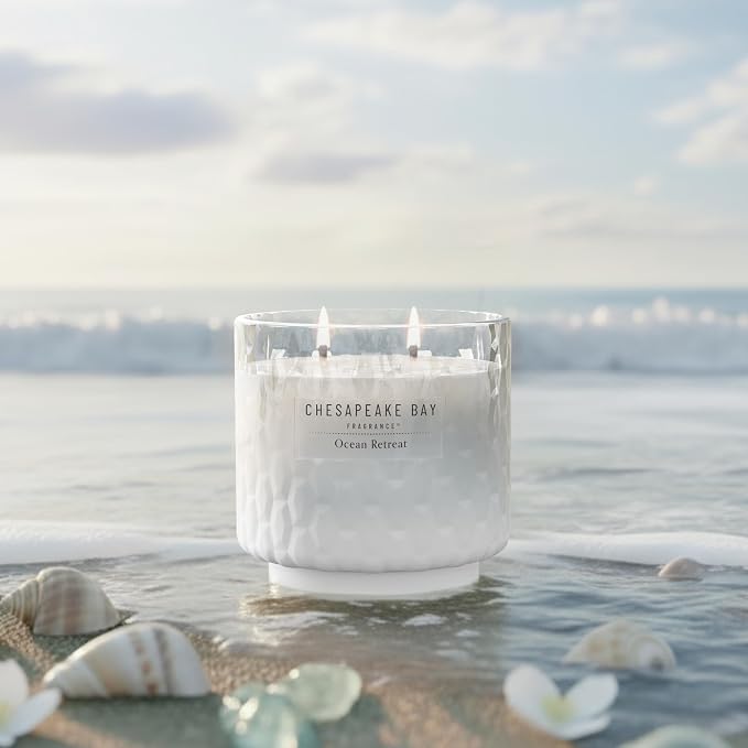 Bay, 11oz Ocean Retreat Scented Candle, Mood Evoking Fragrance, Textured Sea Glass-Inspired Jar, Premium Soy, alternate view