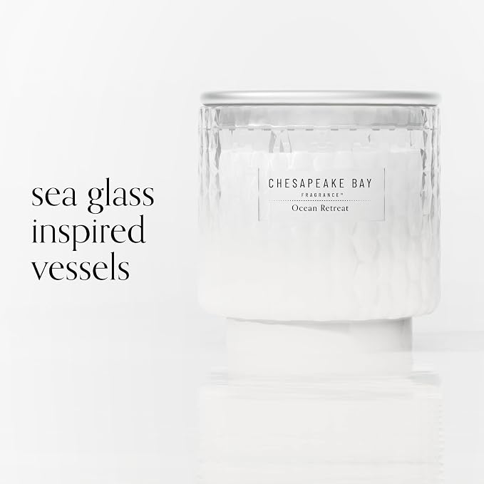Bay, 11oz Ocean Retreat Scented Candle, Mood Evoking Fragrance, Textured Sea Glass-Inspired Jar, Premium Soy, alternate view