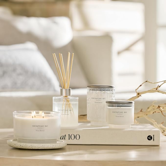 Bay, 11oz Ocean Retreat Scented Candle, Mood Evoking Fragrance, Textured Sea Glass-Inspired Jar, Premium Soy, alternate view