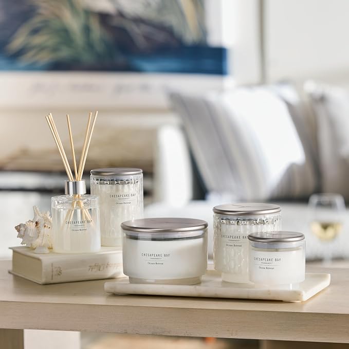 Bay, 11oz Ocean Retreat Scented Candle, Mood Evoking Fragrance, Textured Sea Glass-Inspired Jar, Premium Soy, alternate view