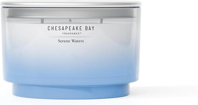 Bay, 14.5oz Serene Waters Scented Candle, Mood Evoking Fragrance, Sea Glass-Inspired Jar, Premium Soy Blend Wax