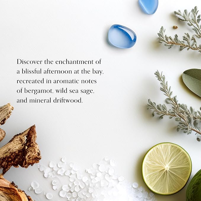 Bay, 14.5oz Serene Waters Scented Candle, Mood Evoking Fragrance, Sea Glass-Inspired Jar, Premium Soy Blend Wax, alternate