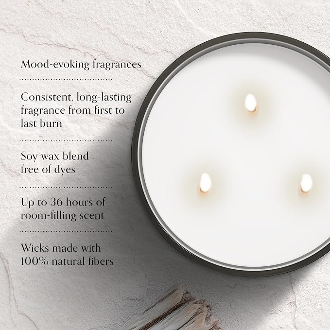 Bay, 14.5oz Serene Waters Scented Candle, Mood Evoking Fragrance, Sea Glass-Inspired Jar, Premium Soy Blend Wax, alternate