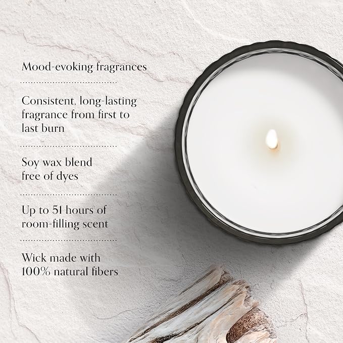Bay, 8oz Serene Waters Scented Candle, Mood Evoking Fragrance, Textured Sea Glass-Inspired Jar, Premium Soy, alternate view 6