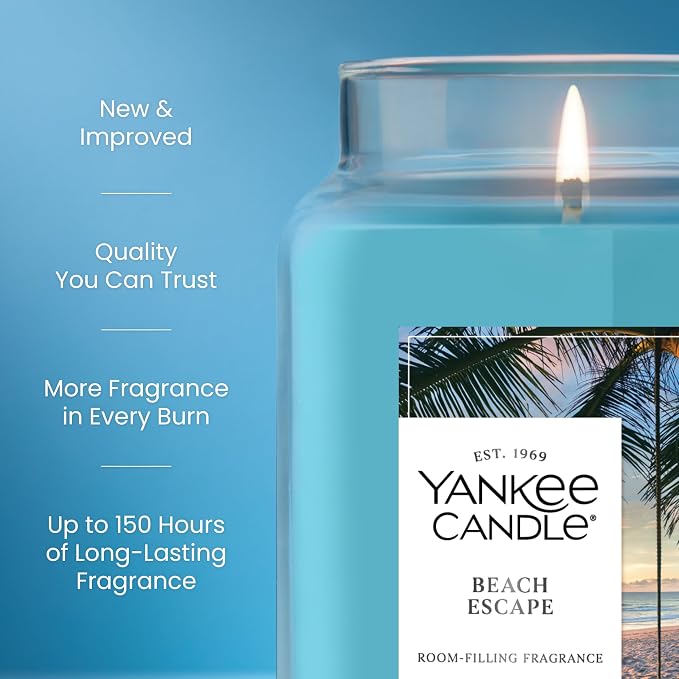 Beach Escape, Scented Candle, 22oz Large Jar with up to 150 Hour Burn Time, Giftable, alternate product view 3