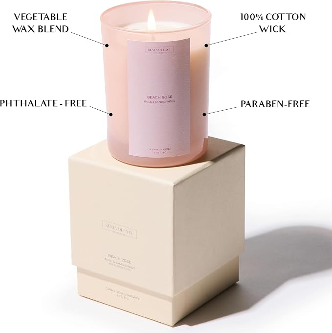 Beach Rose Gift Box | Candle, Room Spray & Reed Diffuser | Rose & Sandalwood | Elegant Home Fragrance | Ready for Gifting