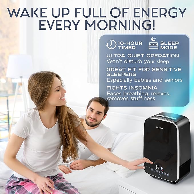 Bedroom Humidifier 5.5L Large Room Warm Cool Mist LED Remote Whisper Quiet Baby Nursery Timer 40H Runtime, alternate product
