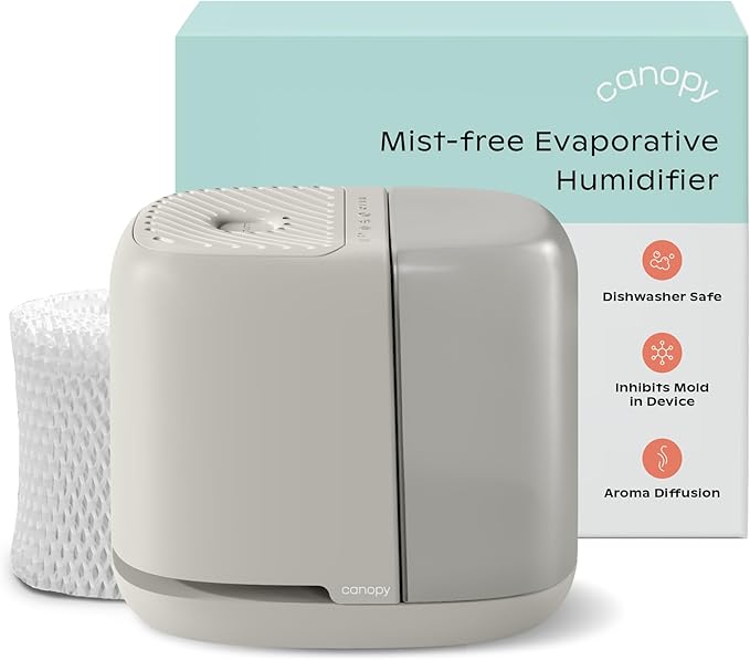 Bedside Humidifier 2.0, Moonstruck, 36 HR Run Time, 2.5L Capacity - Reading Light & White Noise - Alleviate Symptoms of