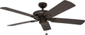 Belmar 52 Inch Ceiling Fan Without Light, Outdoor Ceiling Fan with Pull Chain, Tri-Mount Traditional 5 Blade Design, ETL Wet