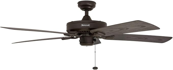 Belmar 52 Inch Ceiling Fan Without Light, Outdoor Ceiling Fan with Pull Chain, Tri-Mount Traditional 5 Blade Design, ETL Wet