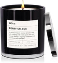 Berry Splash Luxury Scented Candles, 9oz Soy Wax Candles for Home Scented, BlackBerry, Boysenberry & Woods Scent, Long