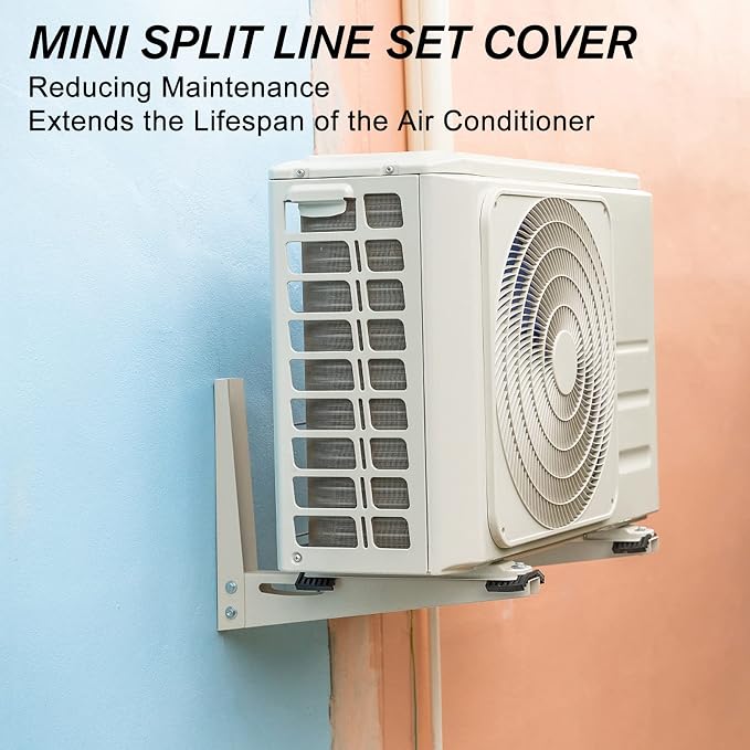4" W 9 Ft Mini Split Line Set Cover Kit, Decorative PVC Tubing Cover Kit for Mini Split Air Conditioners and Heat