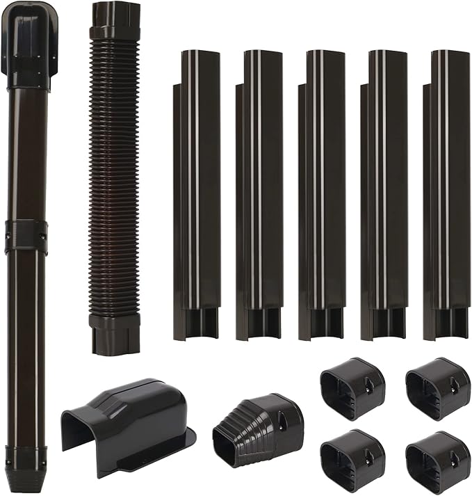 Mini Split Line Set Cover Kit, Decorative PVC Tubing Cover Kit for Mini Split Air Conditioners and Heat Pumps, 3" 10