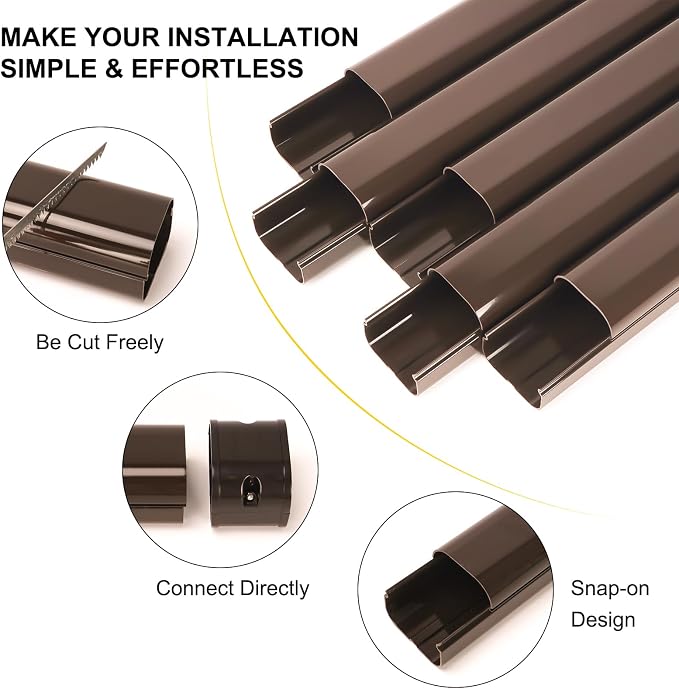 Mini Split Line Set Cover Kit, Decorative PVC Tubing Cover Kit for Mini Split Air Conditioners and Heat Pumps, 3" 10