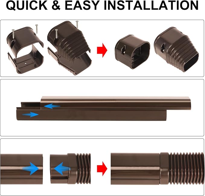 Mini Split Line Set Cover Kit, Decorative PVC Tubing Cover Kit for Mini Split Air Conditioners and Heat Pumps, 3" 10