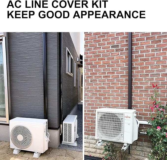 Mini Split Line Set Cover Kit, Decorative PVC Tubing Cover Kit for Mini Split Air Conditioners and Heat Pumps, 3" 10
