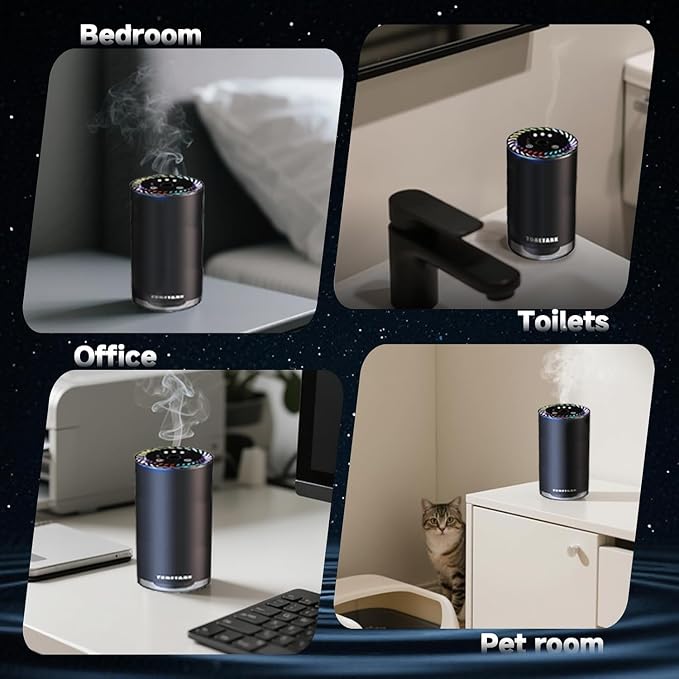 Birthday Gifts for Dad, Smart Car Air Freshener with Star Light & 50ml Diffusers Oil Refills, Auto On/Off Aroma Diffuser