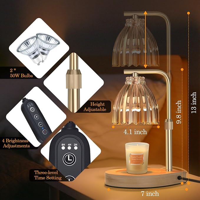 Birthday Gifts for Women Candle Warmer Lamp with Adjustable Height, Timer & Dimmer, Birthday Gifts for Women, alternate
