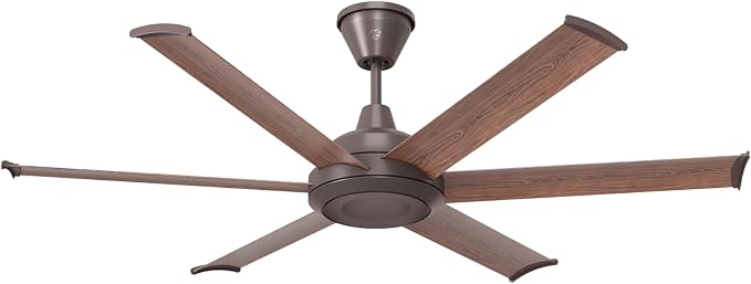 Bison 60" Ceiling Fan with LED Light, Oil Rubbed Bronze (ORB) Motor, Walnut Foils, WiFi Smart Control, Modern Indoor Fan