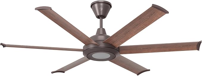 Bison 60" Ceiling Fan with LED Light, Oil Rubbed Bronze (ORB) Motor, Walnut Foils, WiFi Smart Control, Modern Indoor Fan