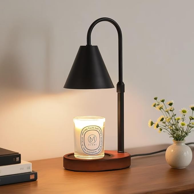 Black Candle Warmer Lamp with Timer and Dimmer,Mother's Day/Birthday/Christmas Gifts for Mom/Wife,Electric Wax Melt