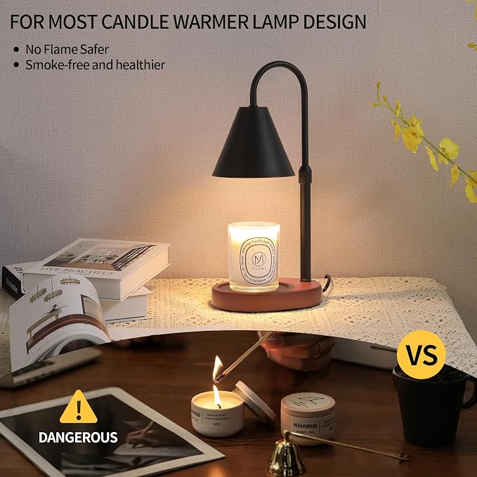 Black Candle Warmer Lamp with Timer and Dimmer,Mother's Day/Birthday/Christmas Gifts for Mom/Wife,Electric Wax Melt