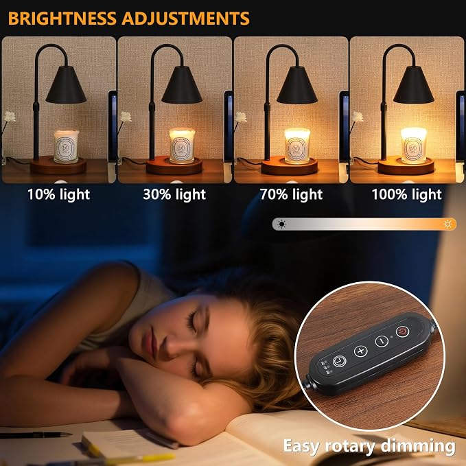Black Candle Warmer Lamp with Timer and Dimmer,Mother's Day/Birthday/Christmas Gifts for Mom/Wife,Electric Wax Melt