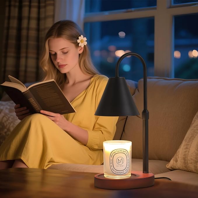Black Candle Warmer Lamp with Timer and Dimmer,Mother's Day/Birthday/Christmas Gifts for Mom/Wife,Electric Wax Melt