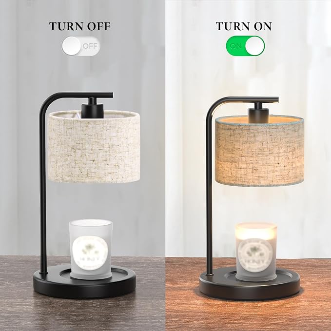 Black Candle Warmer Lamp with Timer Dimmer, Electric Candle Warmer Wax Heater, Birthday Gifts for Women Her Mom, House
