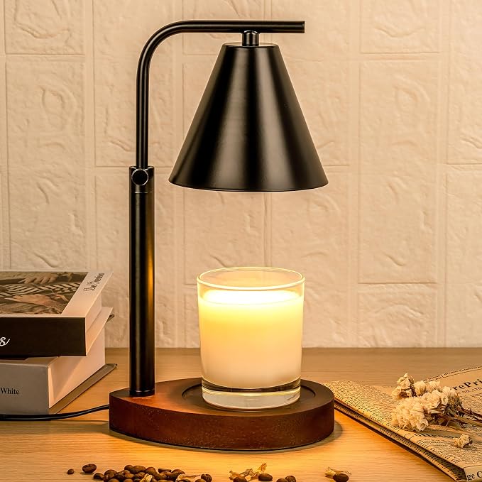 Black Candle Warmer Lamp with Timer, Height Adjustable Electric Lamp Candle Warmer, Black Home Room Decor Aesthetic, Birthday