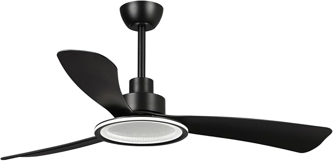 Black Ceiling Fans with Lights and Remote, 52 inch Ceiling Fan with Light, Quiet Reversible DC Motor, 3CCT, 6 Speeds Indoor &