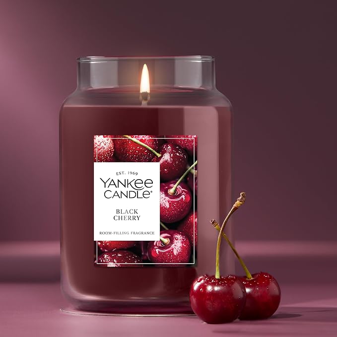 Black Cherry, Scented Candle, 22oz Large Jar with up to 150 Hour Burn Time, Giftable, alternate product view 4