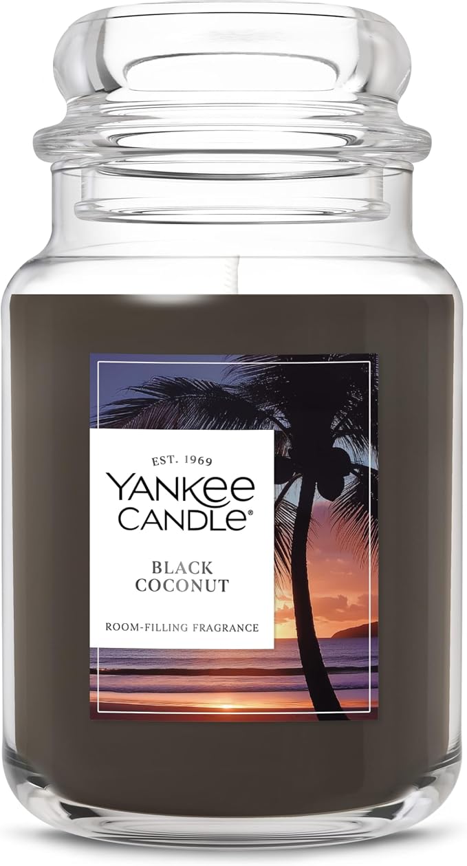 Black Coconut, Scented Candle, 22oz Large Jar with up to 150 Hour Burn Time, Giftable, product image