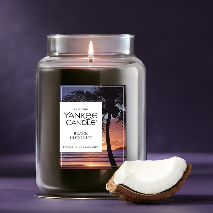 Black Coconut, Scented Candle, 22oz Large Jar with up to 150 Hour Burn Time, Giftable, alternate product view 4