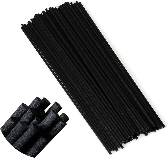 Black Fibre Reed Diffuser Sticks 50pcs 23cm x 3mm Black Fibre Reed Diffuser Sticks Thick Diffuser Reeds Sticks Diffuser