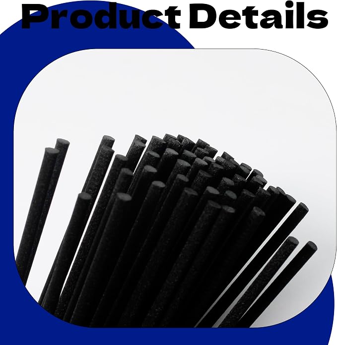 Black Fibre Reed Diffuser Sticks 50pcs 23cm x 3mm Black Fibre Reed Diffuser Sticks Thick Diffuser Reeds Sticks Diffuser