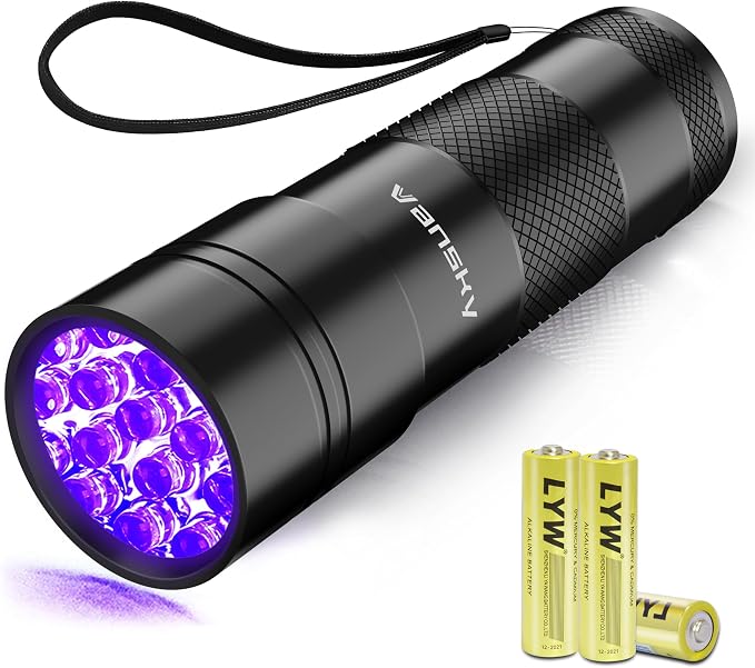 Black Light UV Flashlight, Blacklight 12 LED Urine Detector For Dog/Cat/Pet Urine & Dry Stains and Bed Bug On
