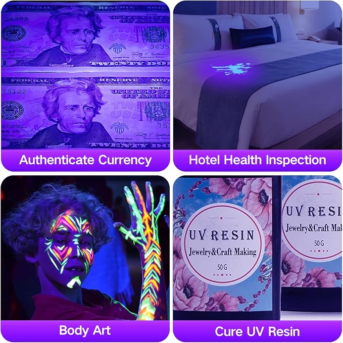 Black Light UV Flashlight, Blacklight 12 LED Urine Detector For Dog/Cat/Pet Urine & Dry Stains and Bed Bug On, alternate view