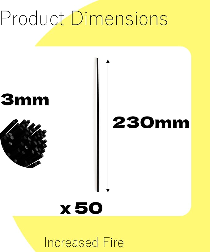 Black Oil Diffuser Sticks 50pcs 9in/23cm0.118in/3mm Fragrance Refill Fibre Reed Thick Diffuser Sticks for Home Office Spa and