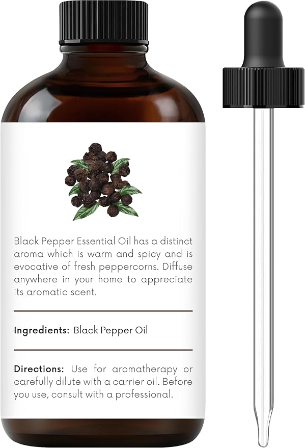 Black Pepper Essential Oil – 1 Fl Oz – 100% Pure and Natural – Premium Grade Essential Oil for Diffuser and, alternate